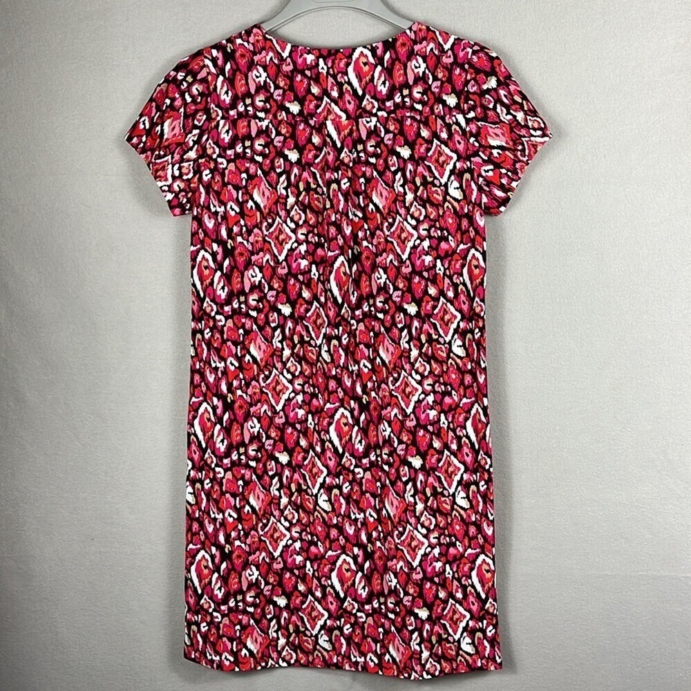 Jude Connally Short Sleeve Shift Dress Vibrant Pink Patterned Womens Size XS - Picture 2 of 6